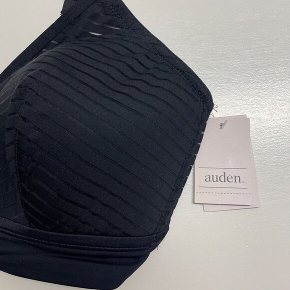 AUDEN BRA BLACK STRIPED WOMEN'S BRALETTE LIGHTLY LINED ADJUSTABLE STRAPS NWT - Picture 4 of 6